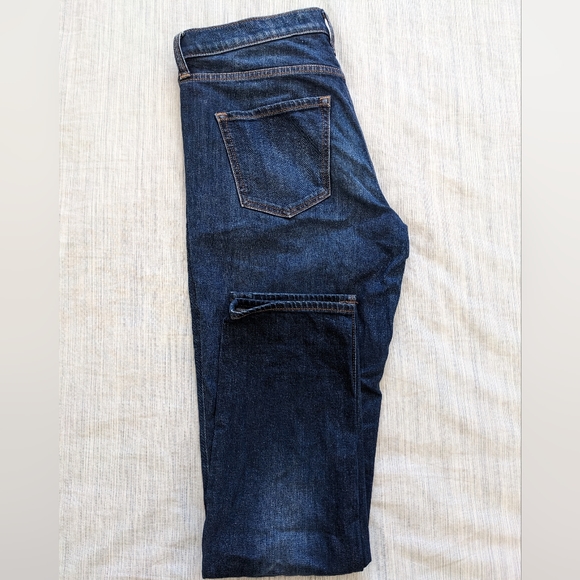 Express Girlfriend Jeans, Mid-Rise, Dark Blue, Size 4 Regular - Picture 9 of 9